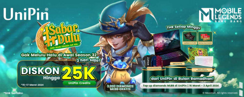 Awali Season 32 MLBB dengan #SabarDulu bersama UniPin – Menangkan 3,000 Diamonds & Diskon hingga 25.000 UniPin Credits